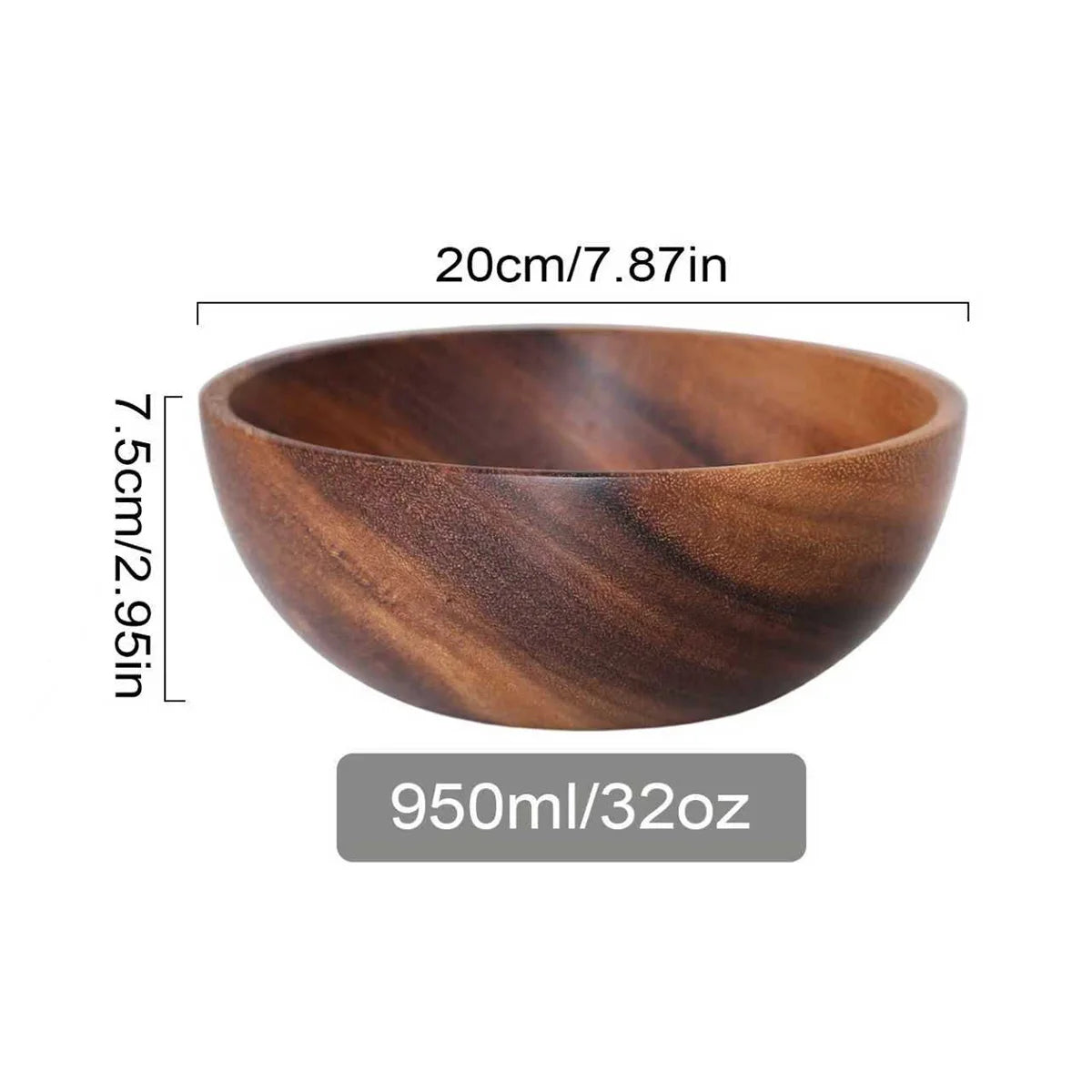 Acacia Wood Multipurpose Serving Bowl for Serving Salads, Snacks, Fruits and more