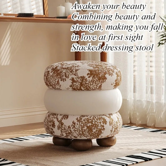 Light luxury high-end dressing stool, round stool