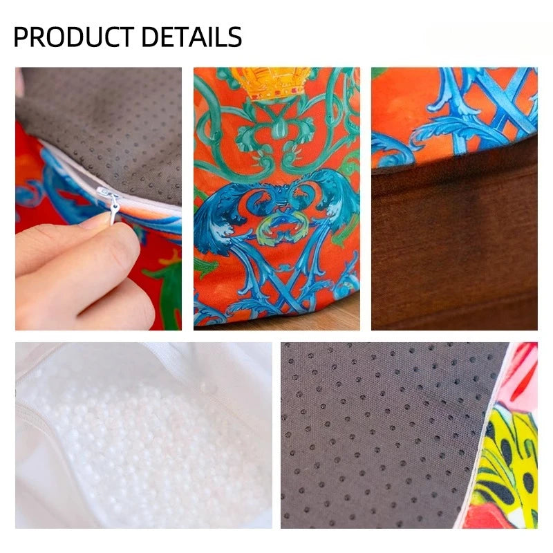 Removable Pouf Footrest Round Shoe Changing Stool