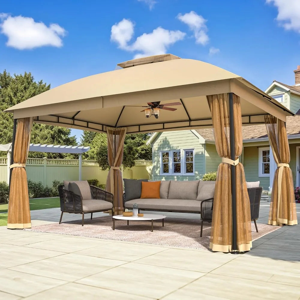10 x 13 Gazebo, Metal Patio Gazebo Heavy Duty & Waterproof
