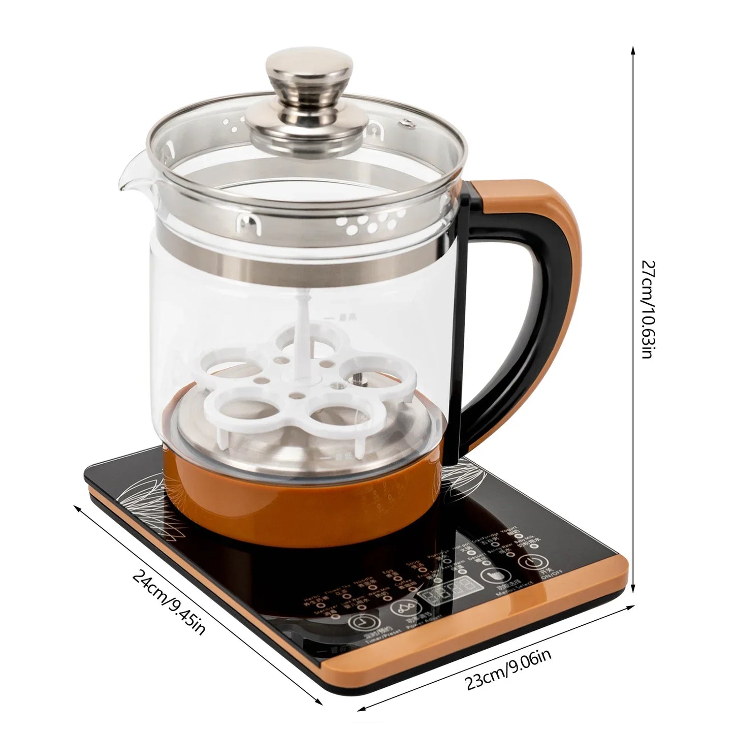 800W 1.8L Multifunctional Electric Glass Kettle