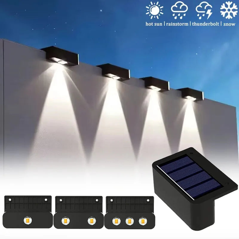 1/2/4PCS Waterproof Solar Step Lights Outdoor