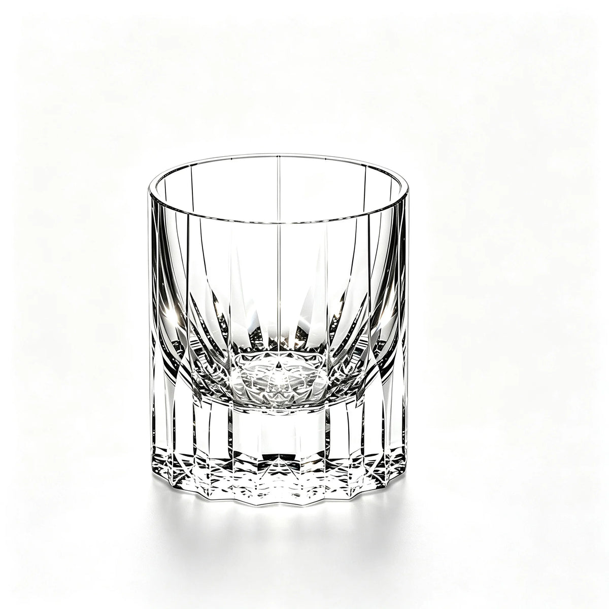 Vintage Transparent Crystal Whiskey Tumbler, Thick Bottom
