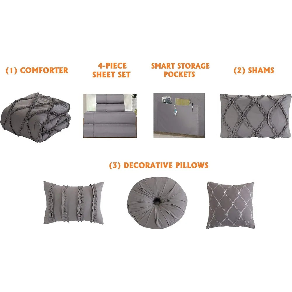 Elegant Comfort Luxury Best, Softest, Coziest 10-Piece Bed-in-a-Bag