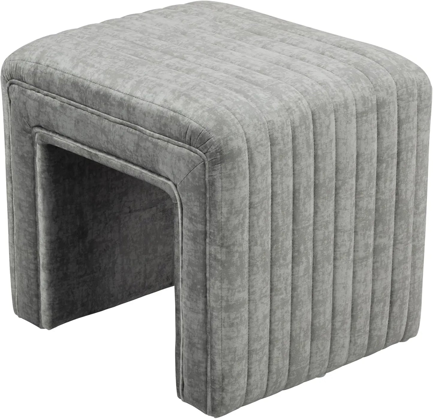 Vanity Stool Chair, Linen Ottoman Foot Stool