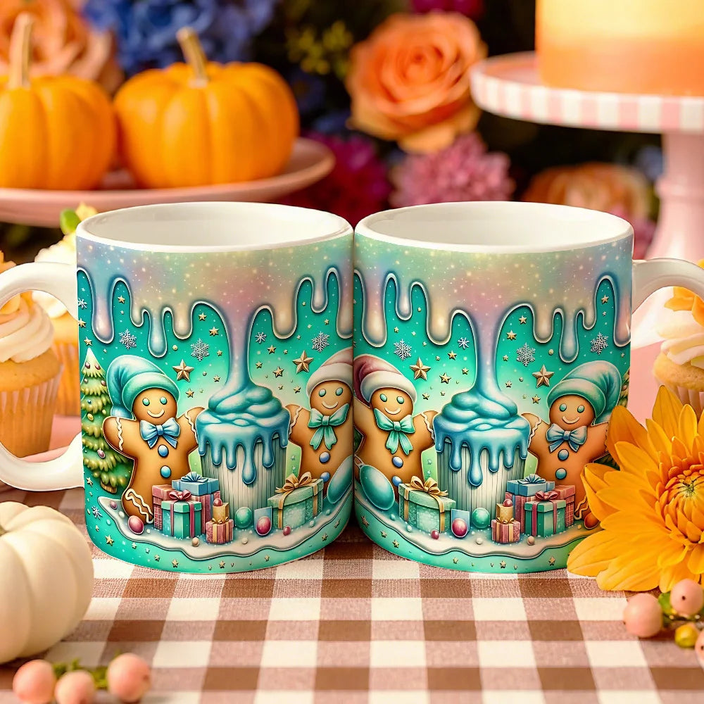 1pc Gingerbread for Man & Icing Ceramic Coffee Mug