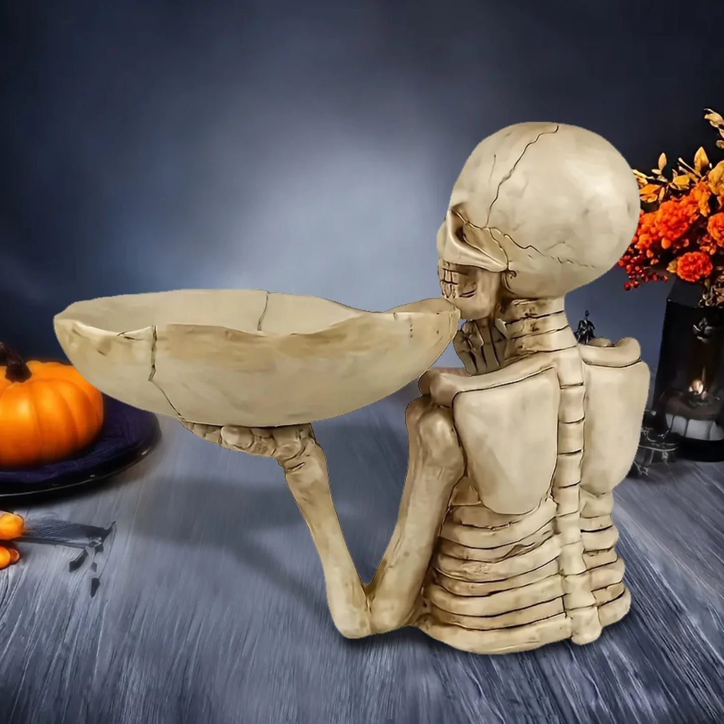 Resin Skull Storage Tray Ornament Skeleton