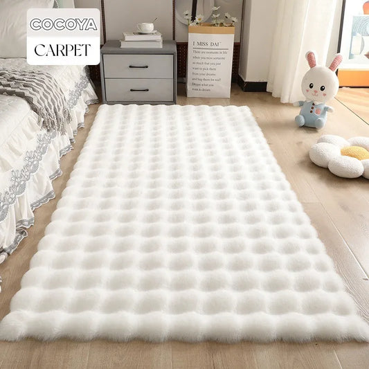 Soft Bubble Shape Plush Rugs - Faux Rabbit Fur