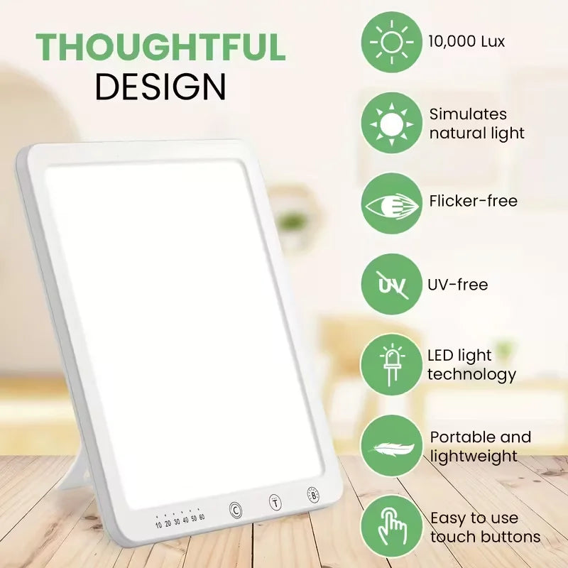 LED Daylight Lamp 10000 Lux UV-Free SAD Lamp,