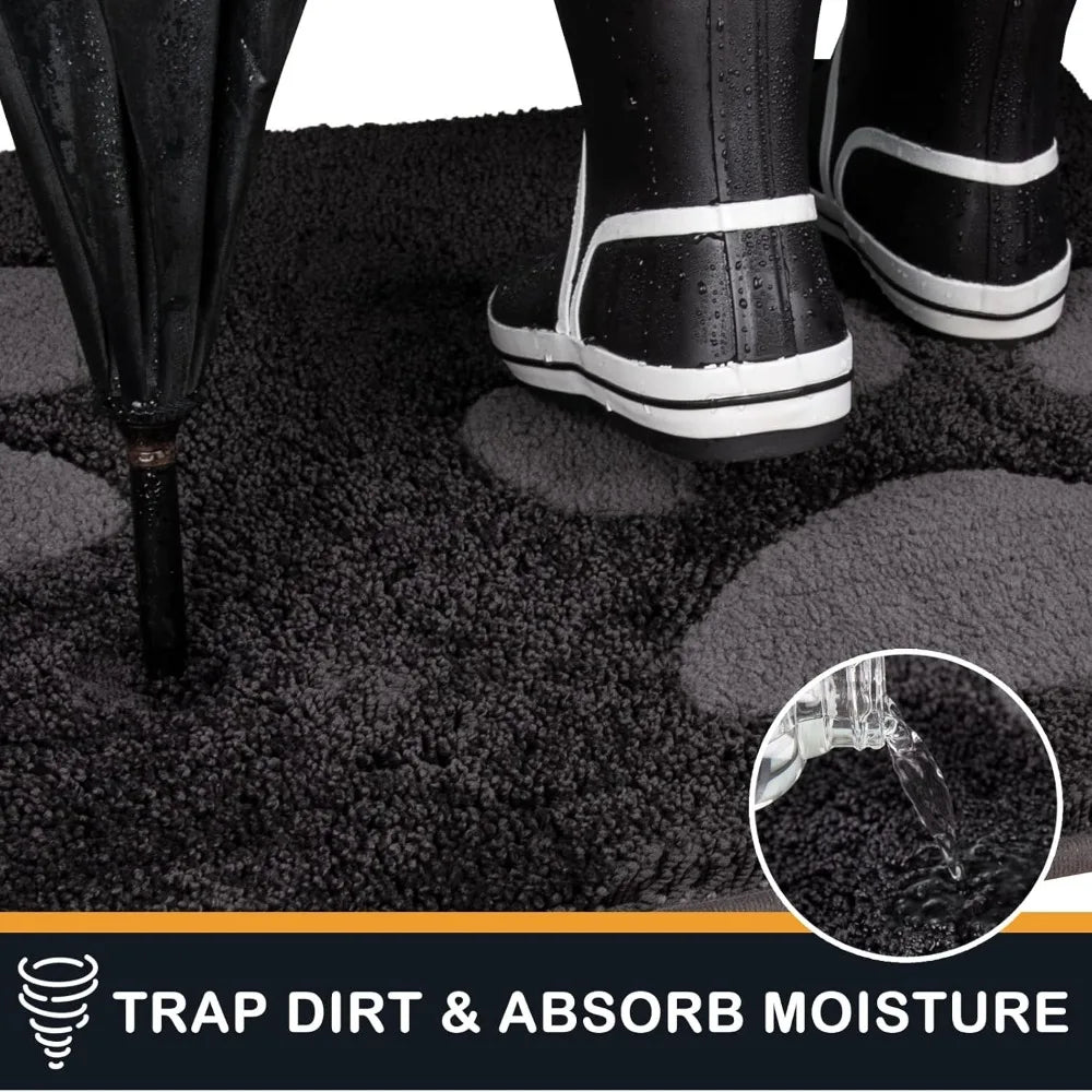 Dirt Trapping Door Mat 32 x 47, Non-Skid/Slip Machine Washable Microfiber