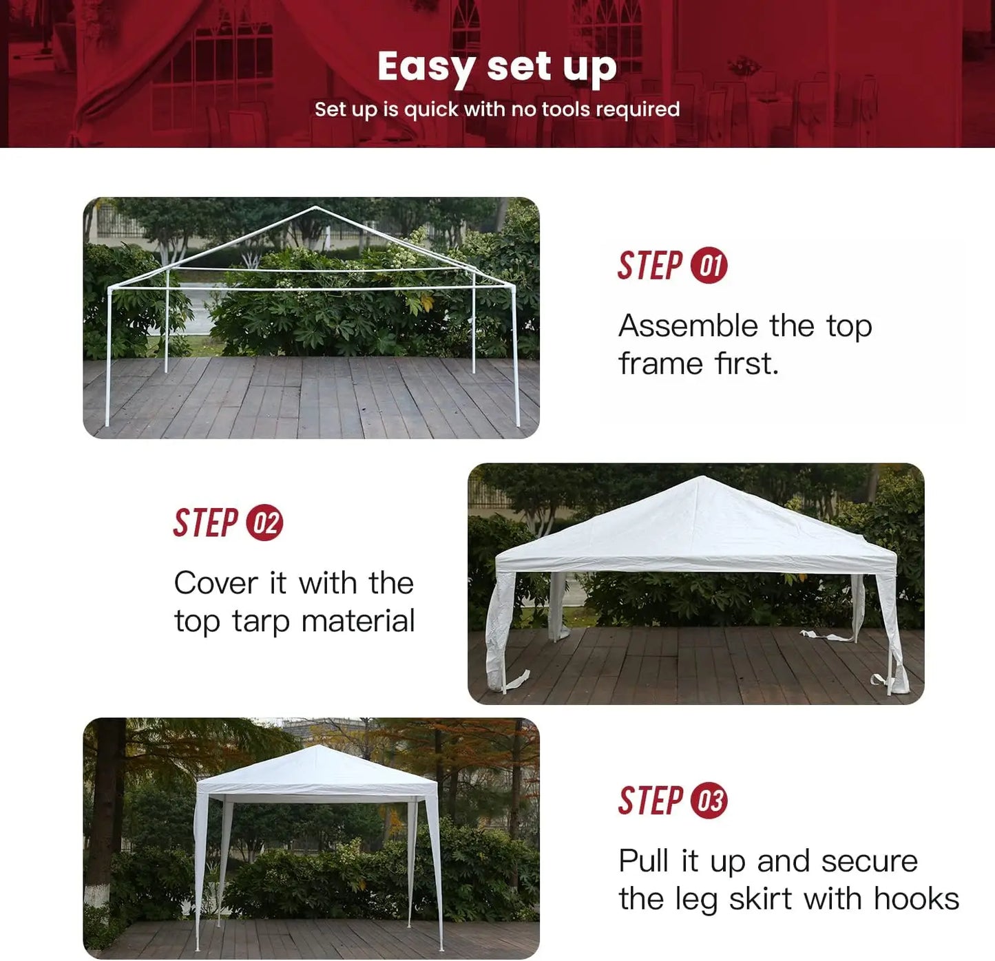 10x10 Gazebo Waterproof Outdoor Canopy Patio Tent