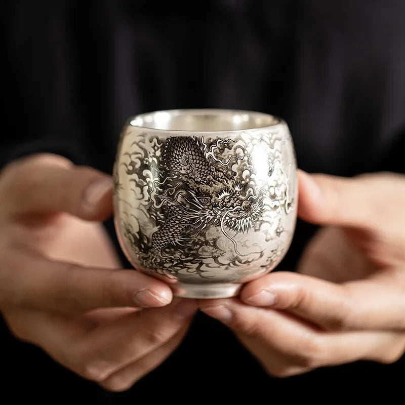 Silver Lined Ceramic Master Tea Cup,