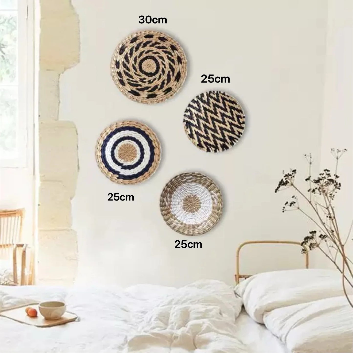 Boho Straw Wall Decor Grass Weaving Woven Tassel Wall Hanging