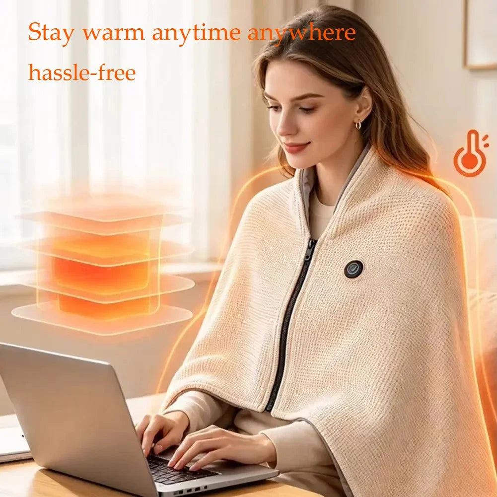 Heated Shawl Lightweight Wearable Blanket