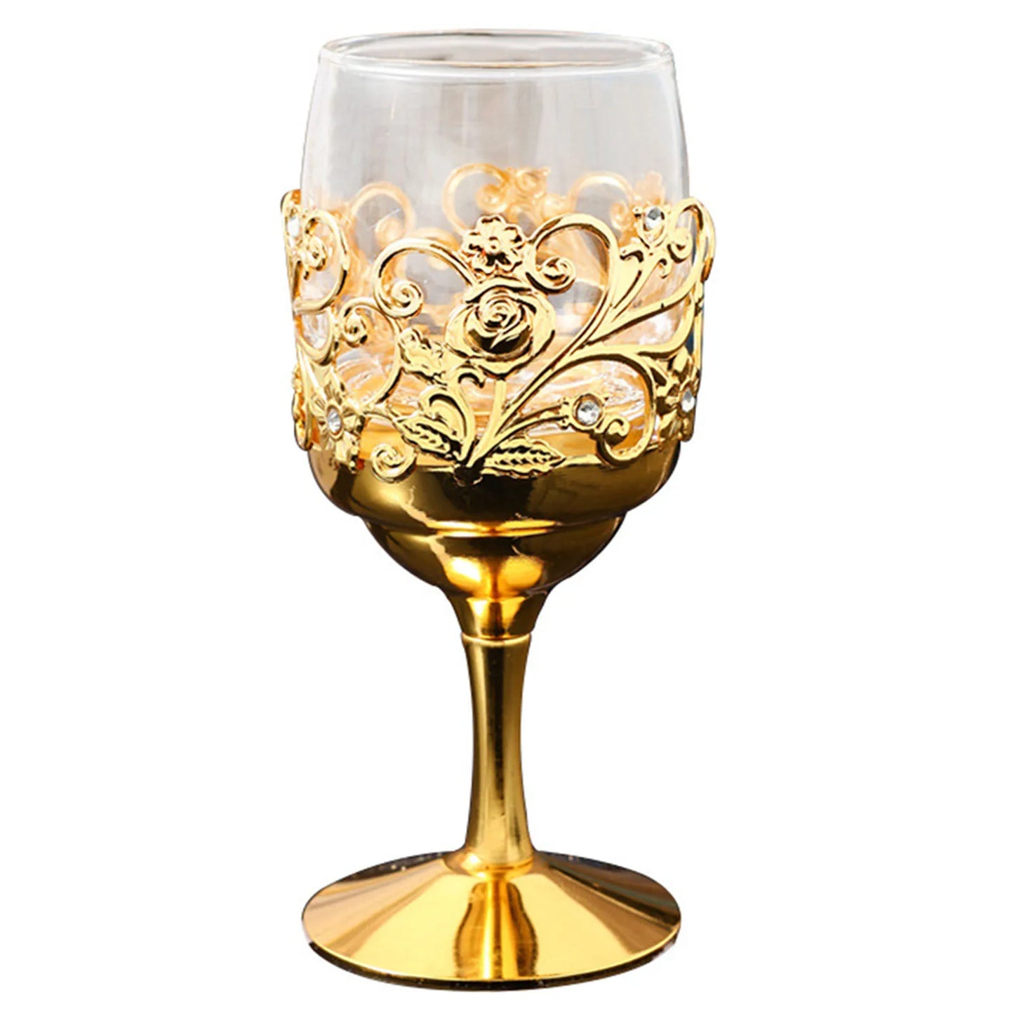 European Style Wine Goblets Metal Glass Liquor Cups