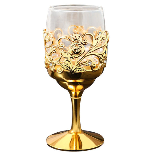 European Style Wine Goblets Metal Glass Liquor Cups