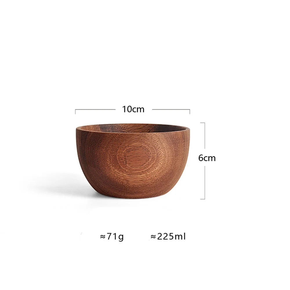 1Pcs Salad Bowl Natural Acacia Wood Handmade