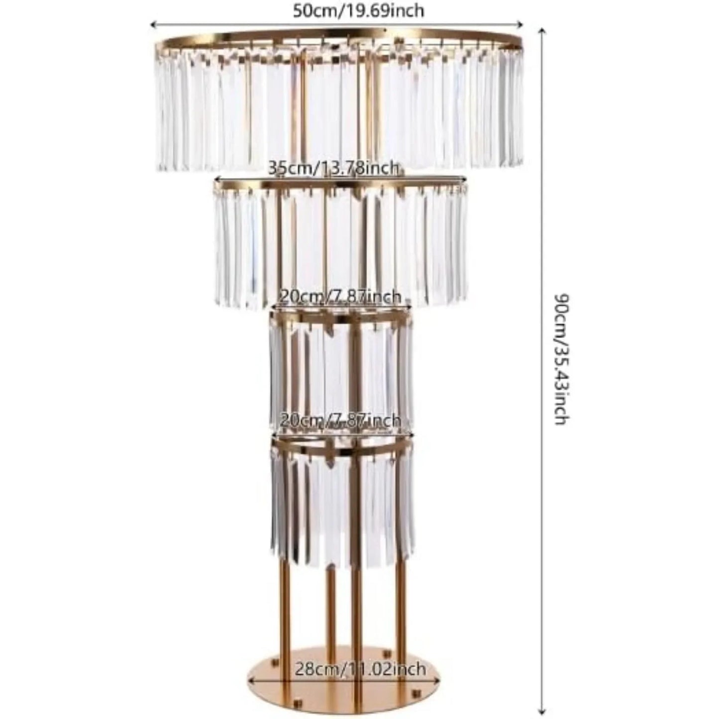 4 Tier Wedding Gold Crystal Flower Stand
