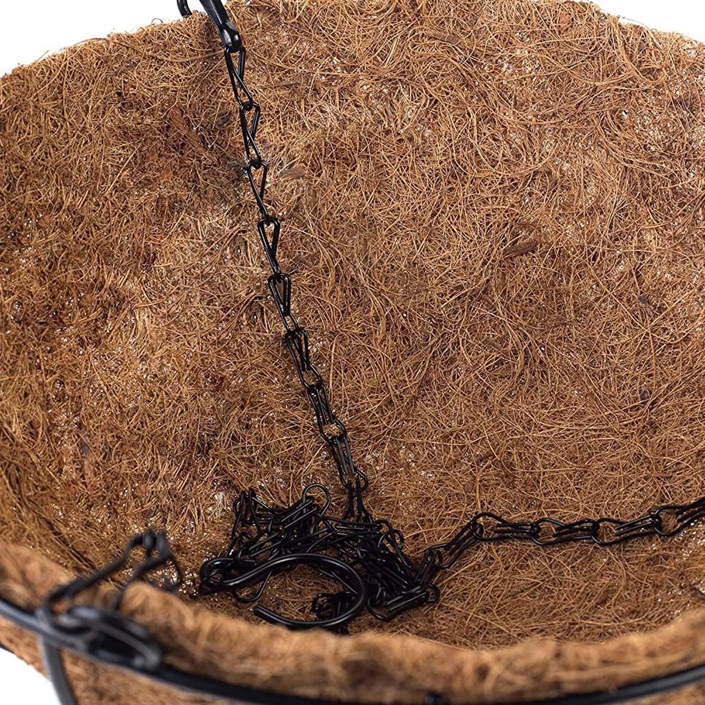 3 Pack 10" Metal Hanging Flower Pots with Coco Fiber Liners