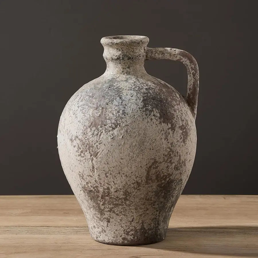 Ceramic Vase,8.25 inch Terracotta Vase with Handle,Clay Pot