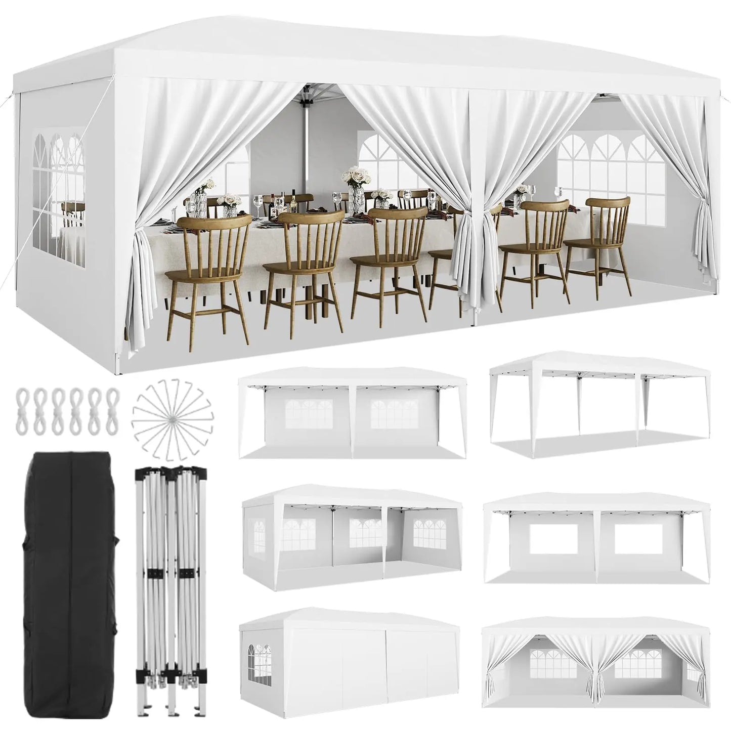 10x20 FT Pop Up Canopy Tent, Heavy Duty Waterproof Shelter