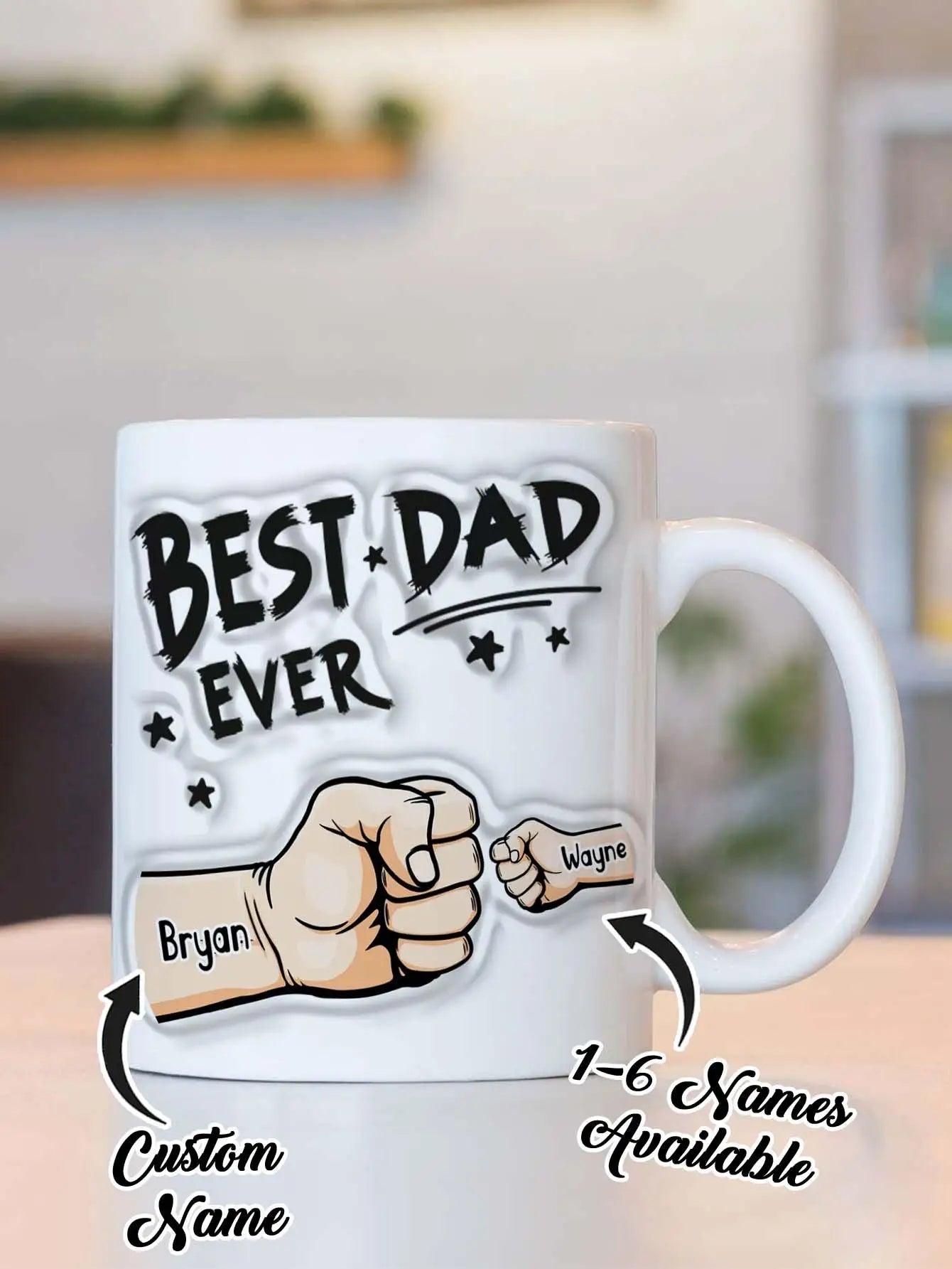 Personalized Dad Mug  3D Text Effect