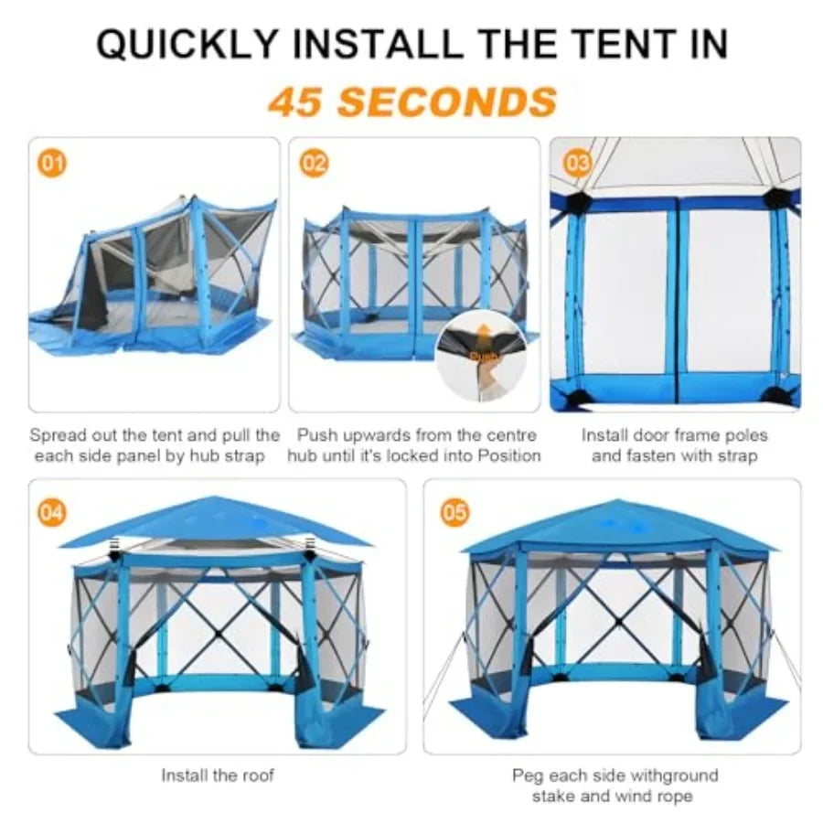 12x12 FT Pop Up Tent Gazebos On Clearance with Removable Roof