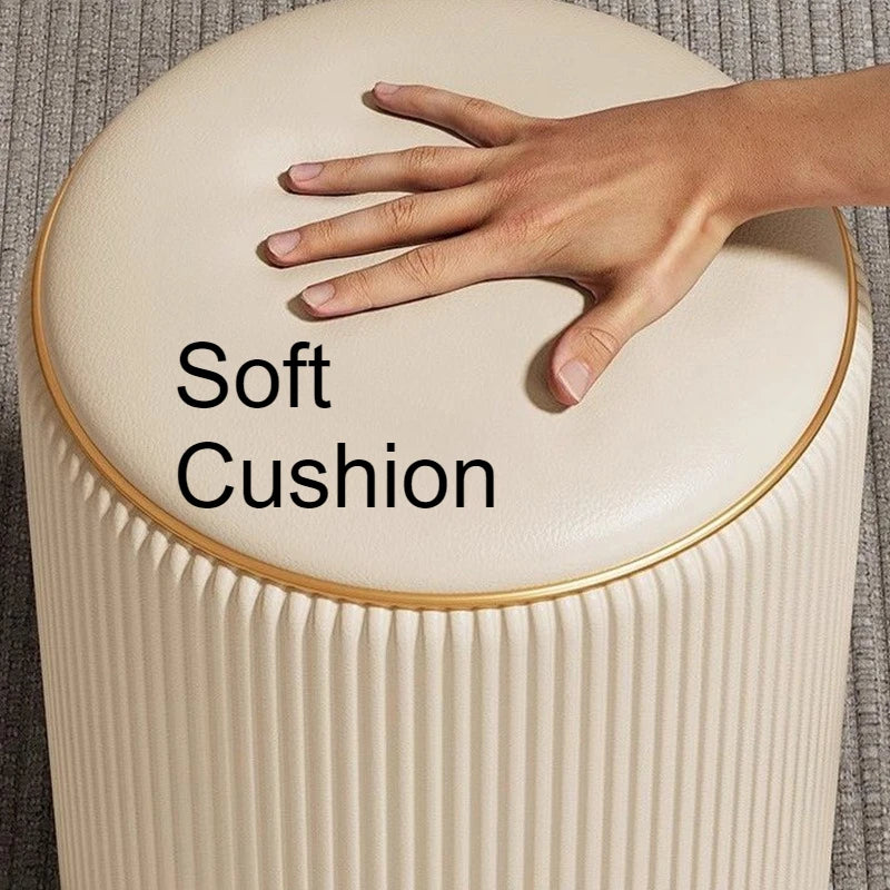 Storage Stool Low Round Modern Makeup Stools