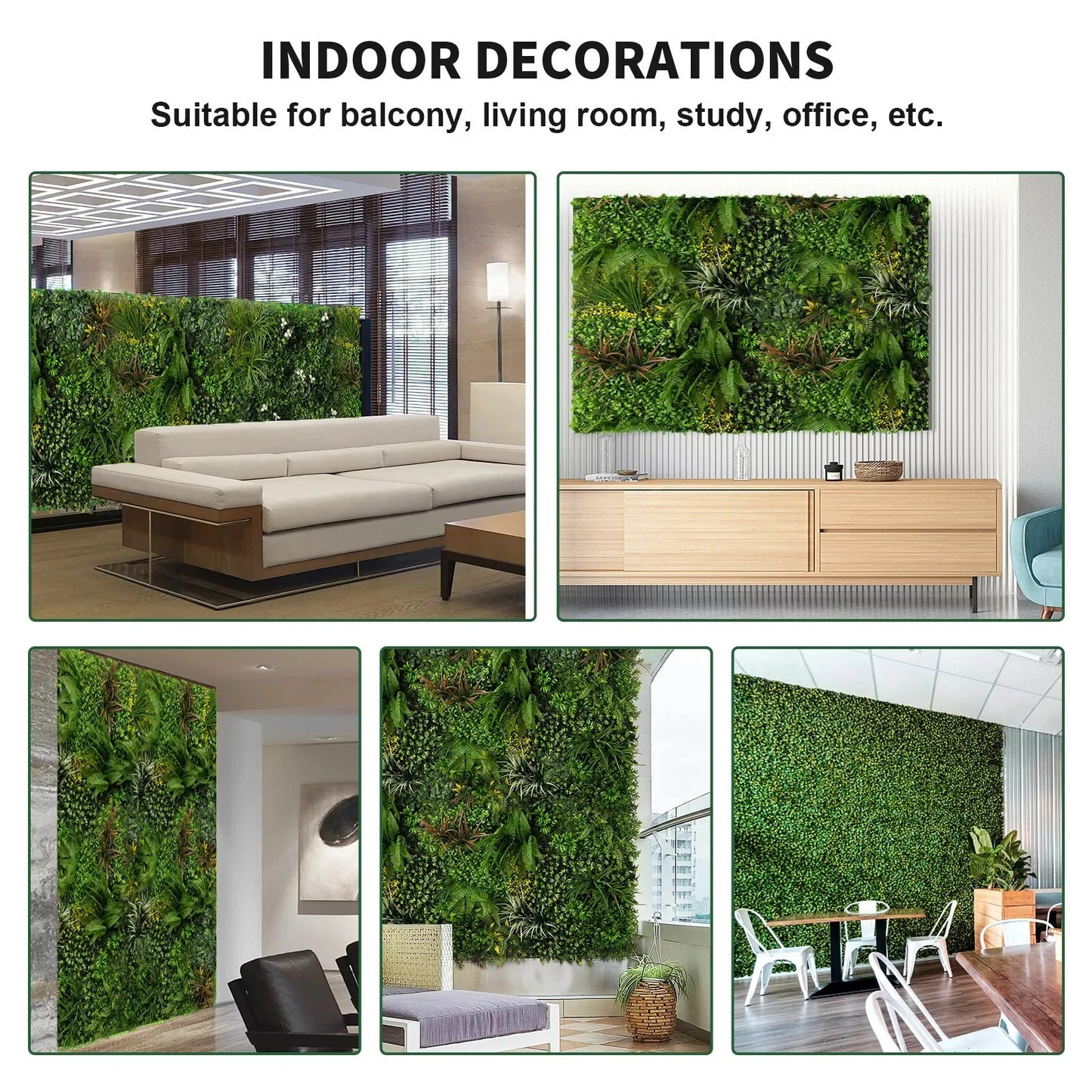 40x40" Artificial Plant Wall Decoration Boxwood Hedge Wall Panel