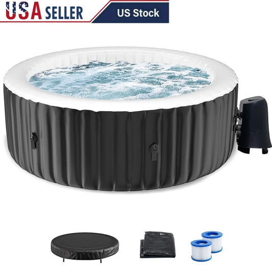Portable Inflatable Hot Tub 2-4 Persons Outdoor Spa