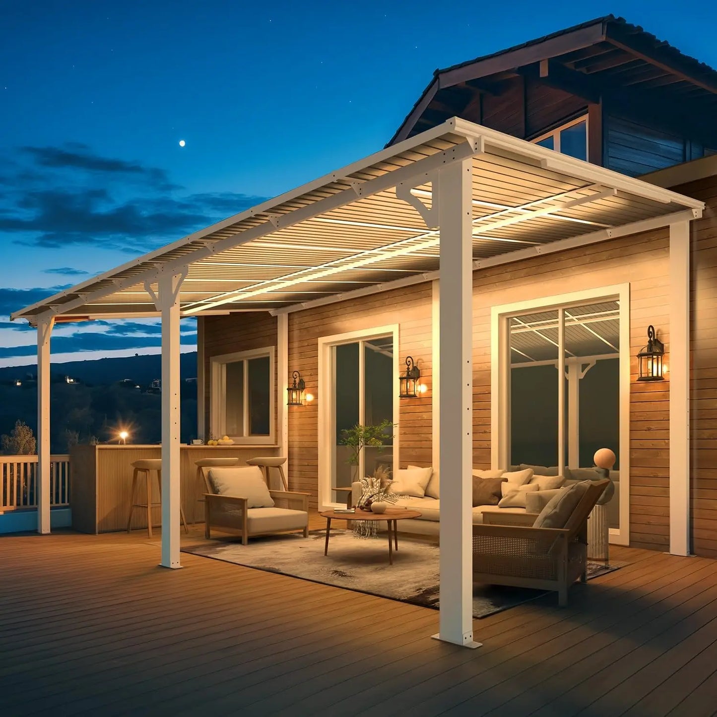 16' X 10' Gazebo White Outdoor Pergola for Patio