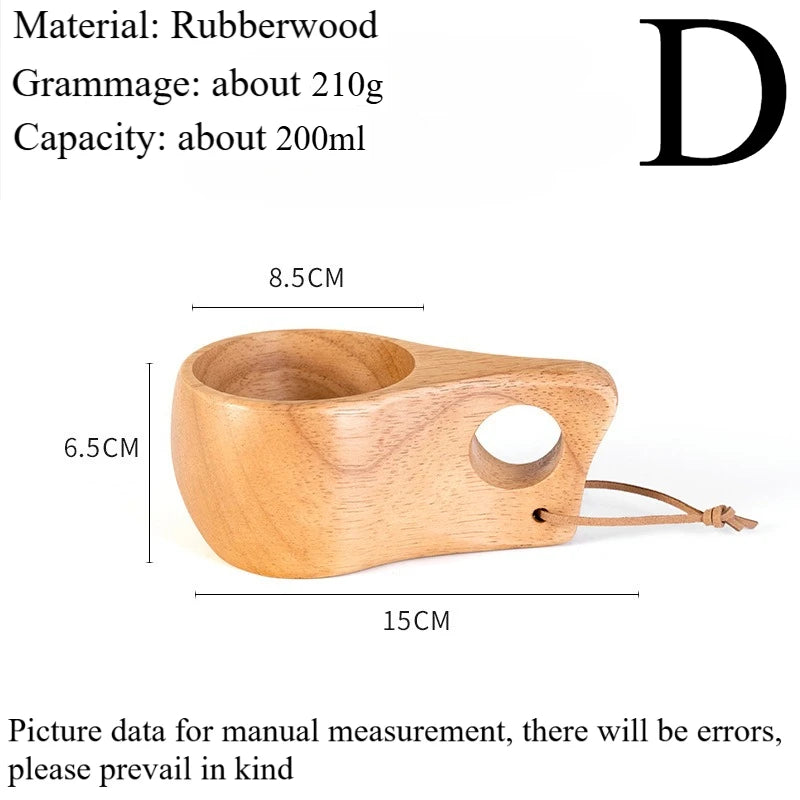 New200ml Outdoor Wood Cup Mug Coffee Milk Acacia-Wood