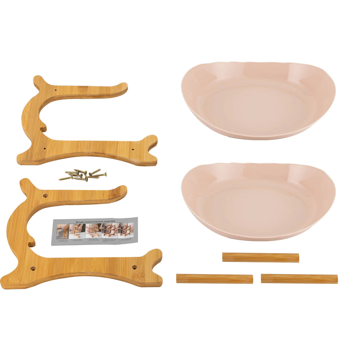 Tier Fruit Bowl Bamboo Frame with  Bowls, Stackable Fruit Basket Stand