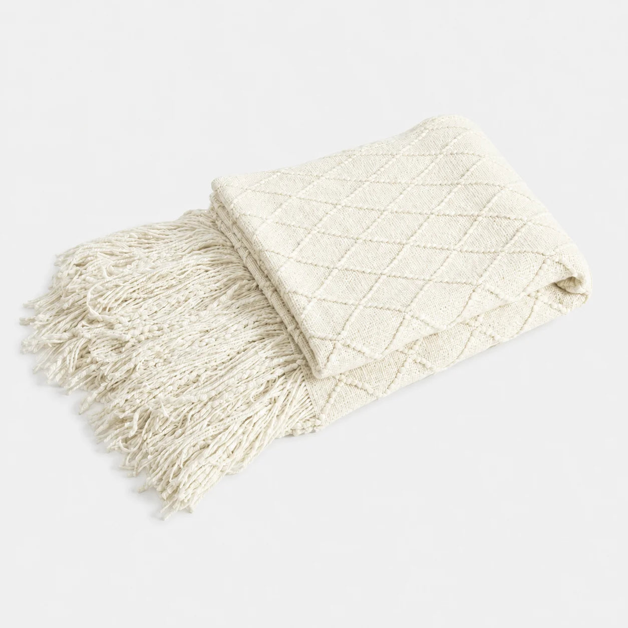 Khaki Popcorn Bobble Textured Knit Throw Blanket with Tassel Fringe, Soft Knitted Decorative Blanket, Lightweight Cozy Cover for Couch Sofa Bed, Boho Farmhouse Home Decor for Living Room Bedroom
