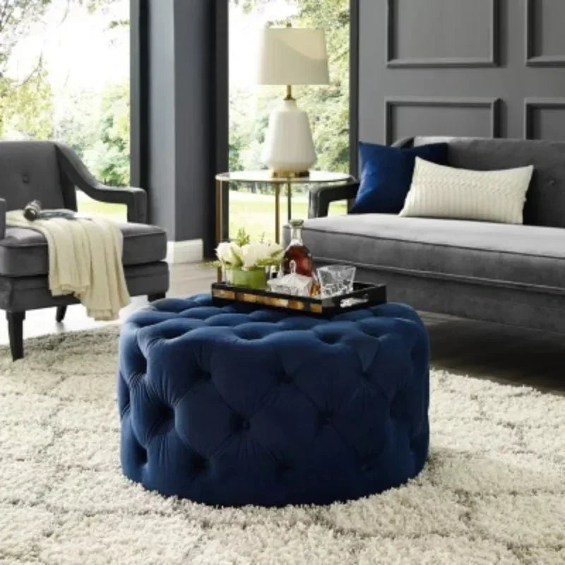 Velvet Floor stool round vanity stool ottoman pouf