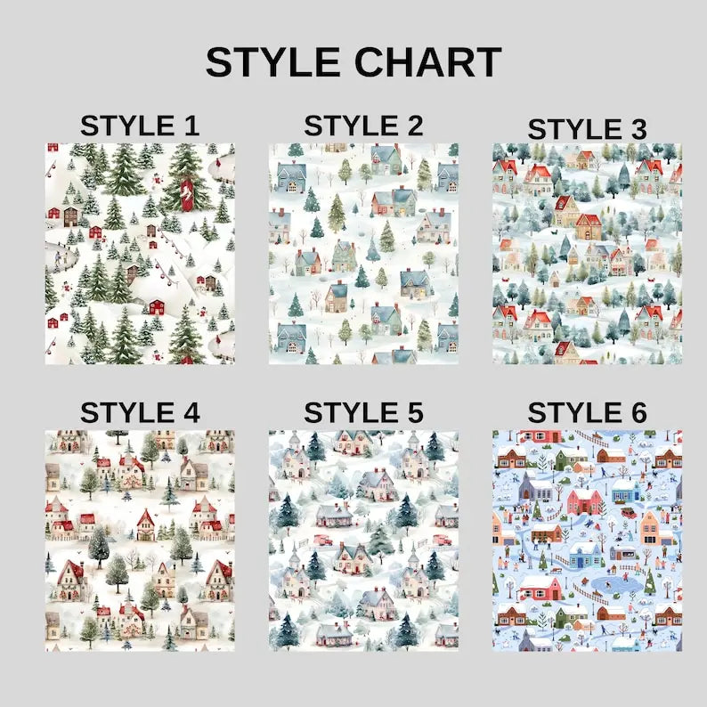 Village Blanket, Snowy Winter Trees Throw