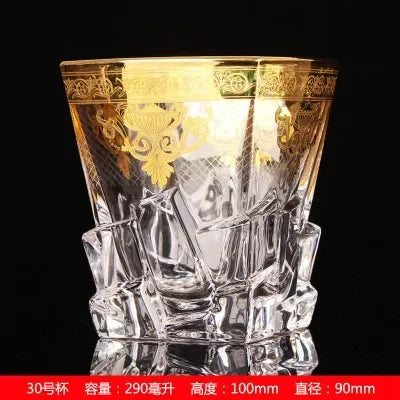 Palace style crystal glass with gold line beer mug