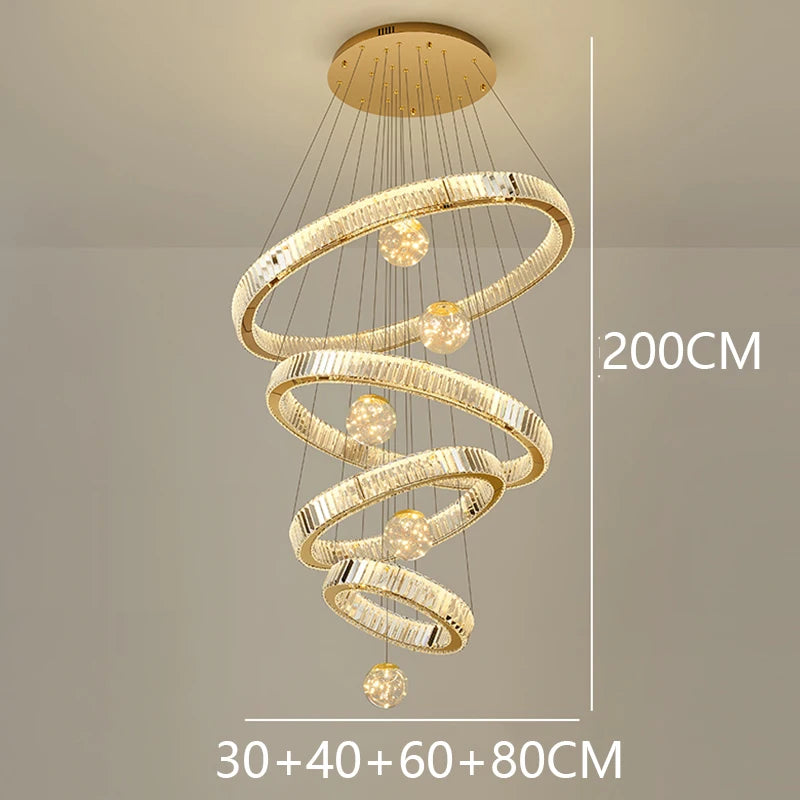Modern home decoration crystal chandelier, stair Pendant lamp, living room Pendant lights, interior lighting
