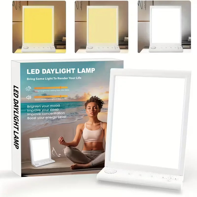 SAD Daylight Lamp -  3 Color Temperatures, 6 Timer & 10 White Noise