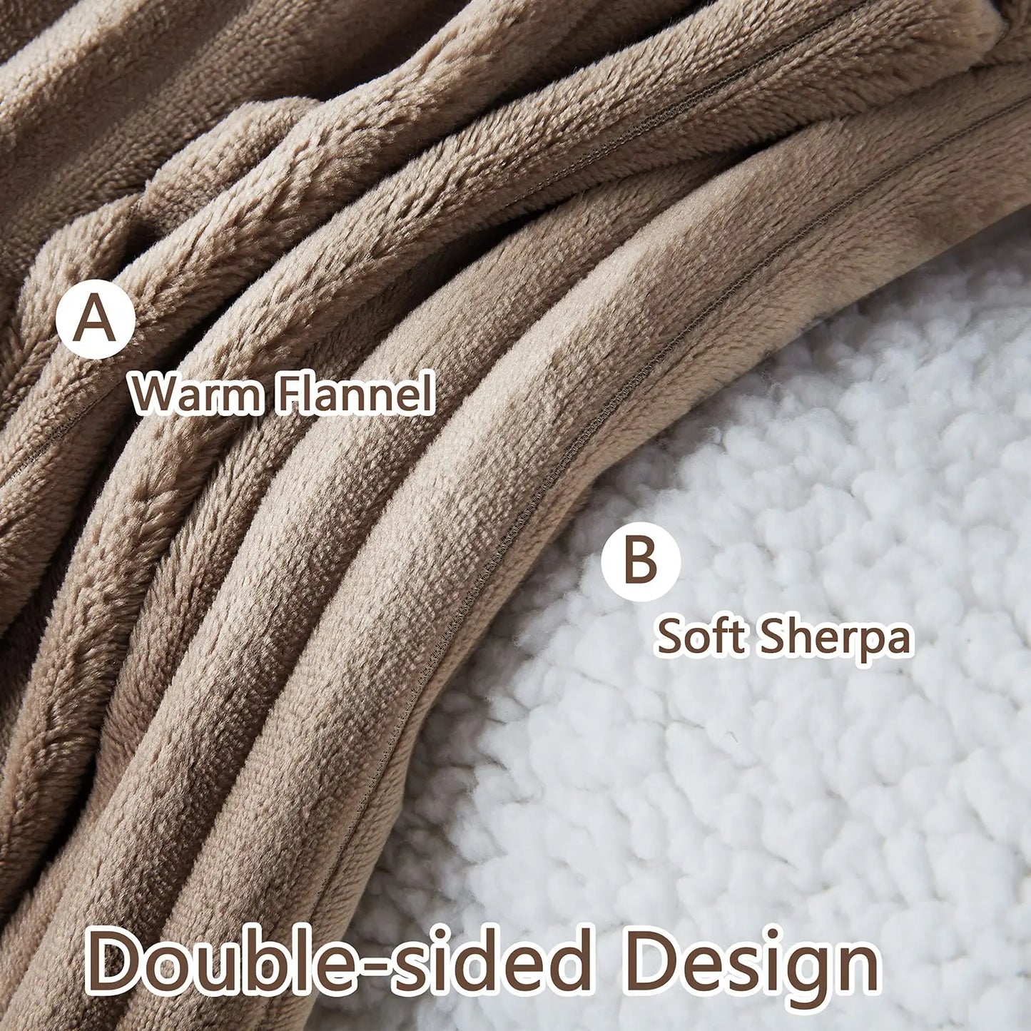 Fleece Throw Blanket, Revisable Double Layer Soft Plush