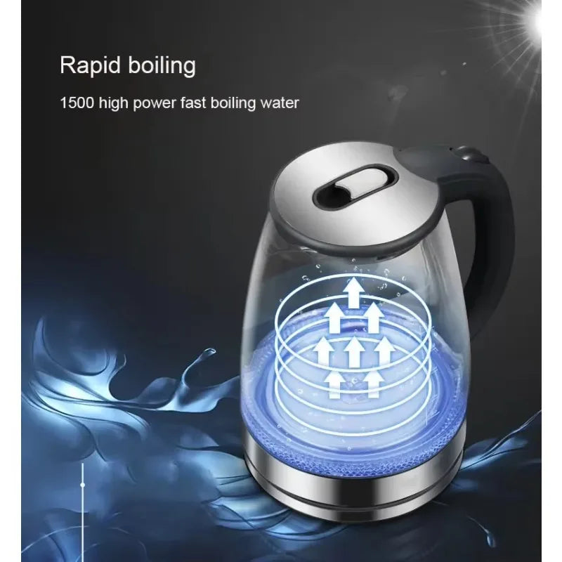 2L Electric Glass Kettle - Cordless Tea Pot with Heating Base