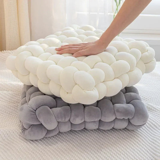 Knot Plush Cushion Square Stuffed Pillow