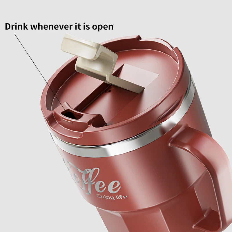 400ml Double Wall Insulated Coffee Mug Stainless Steel With Lid