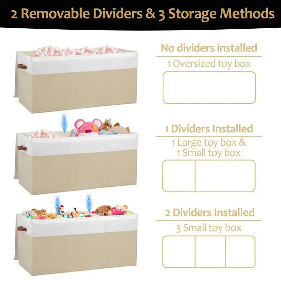 Large Toy Storage Box with Lid, SturdyChest Bin Organizer