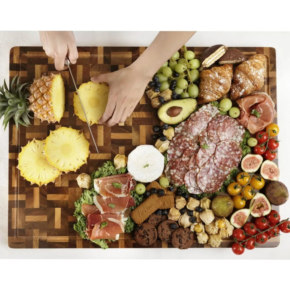 Cutting Board XXL Large  Acacia Wood Mixed With Oak - 24x18x1.5 Inch -