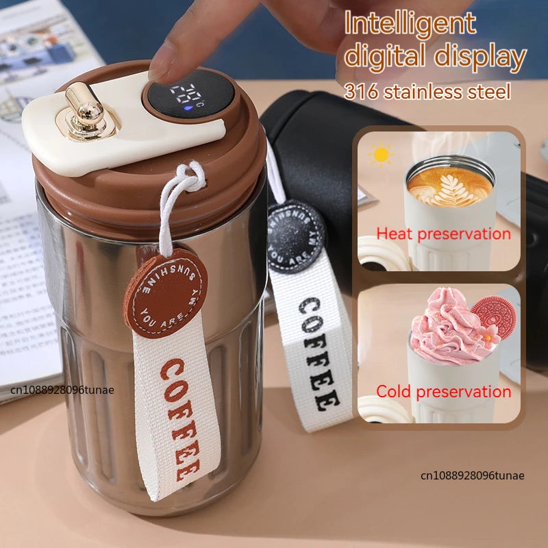 LED Temp Display Coffee Cup Stainless Steel Thermo Bottle