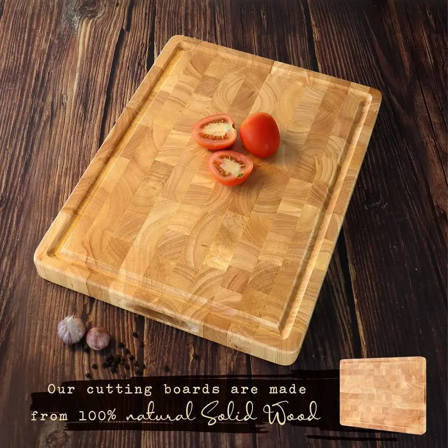 Butcher Block End Grain Cutting Board 17x13x1.5in