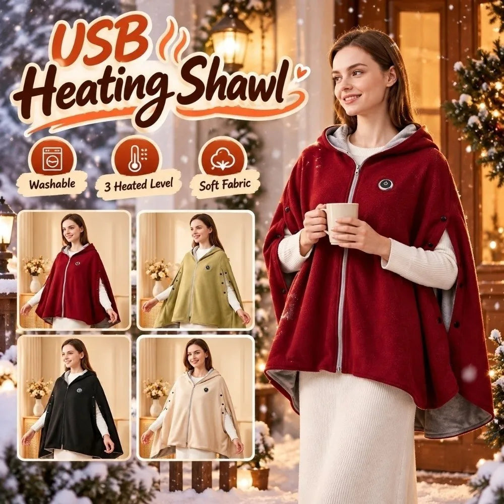 3 Heated Level USB Heating Shawl Washable USB Powered Car-mounted