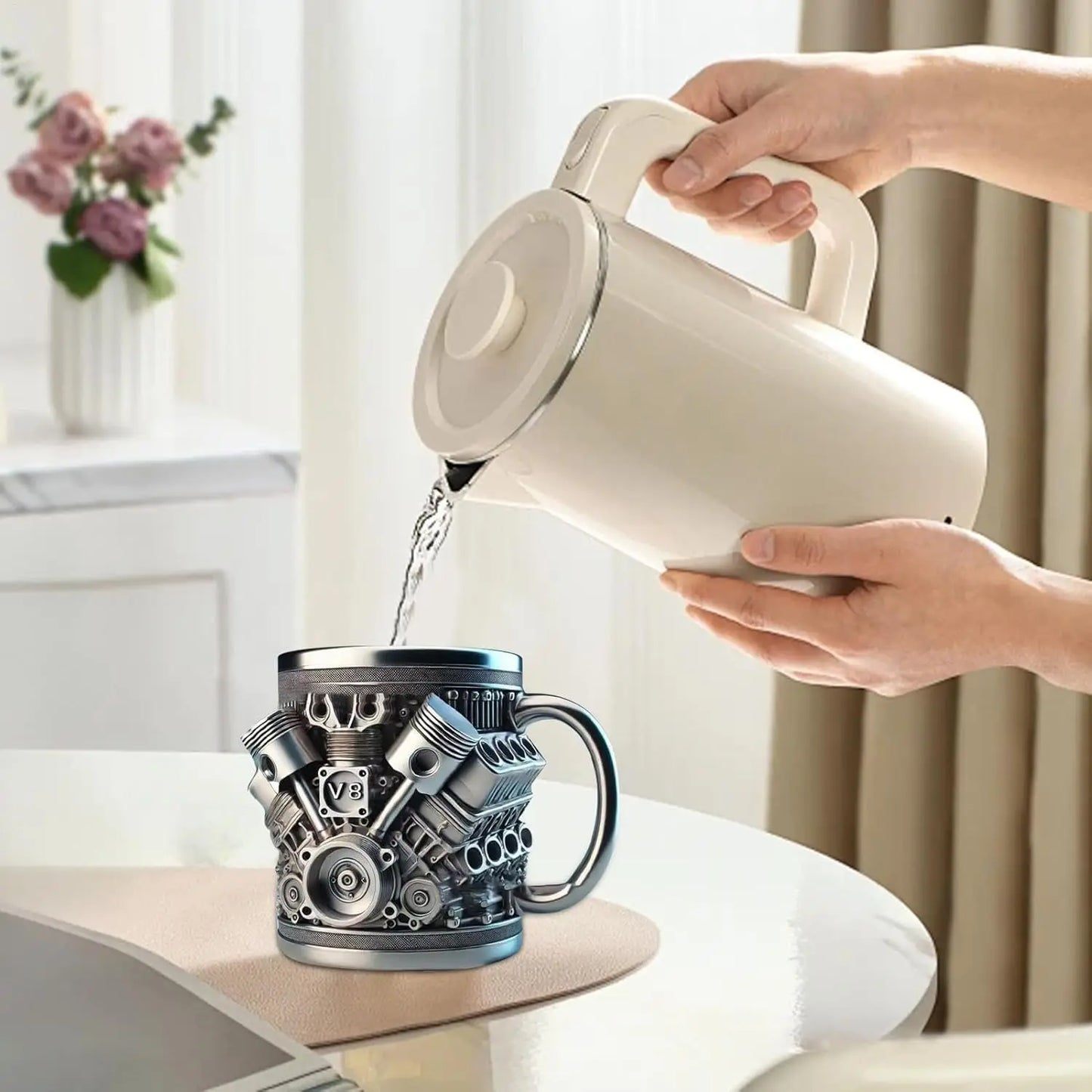New engine cup, mug, stainless steel liner, coffee cup