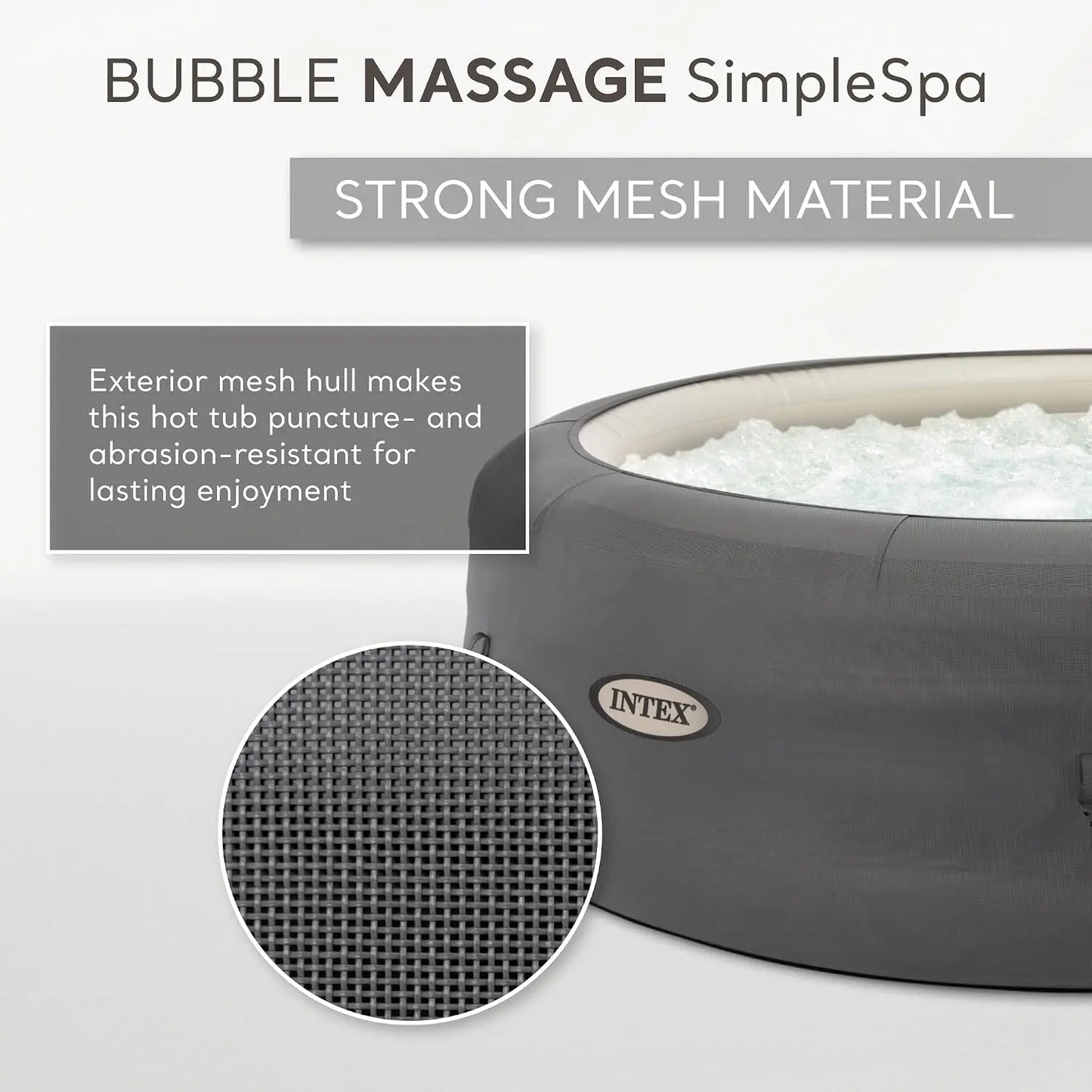 SimpleSpa 6 Person Round Inflatable Hot Tub with Insulated Cover,